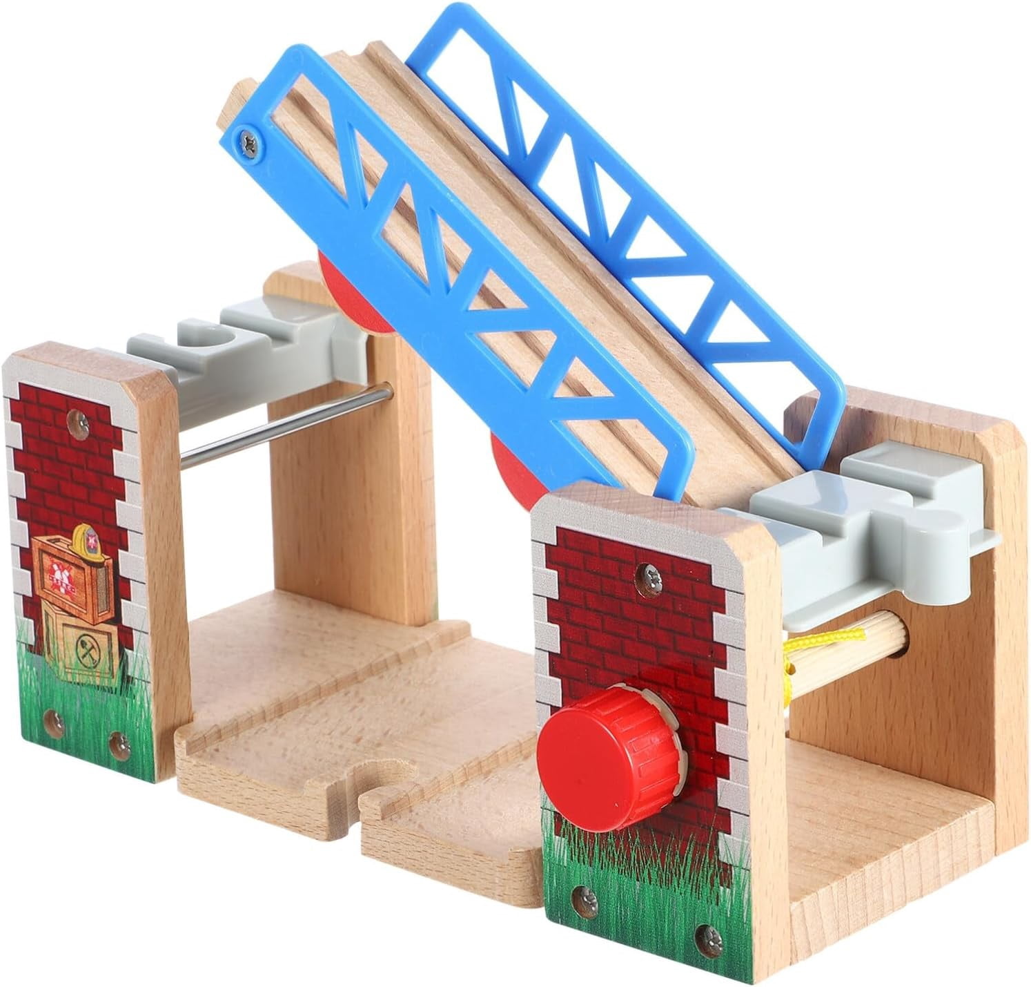 Standard Gauge Wooden Overpass Train Track Expansion Set with Lifting ...
