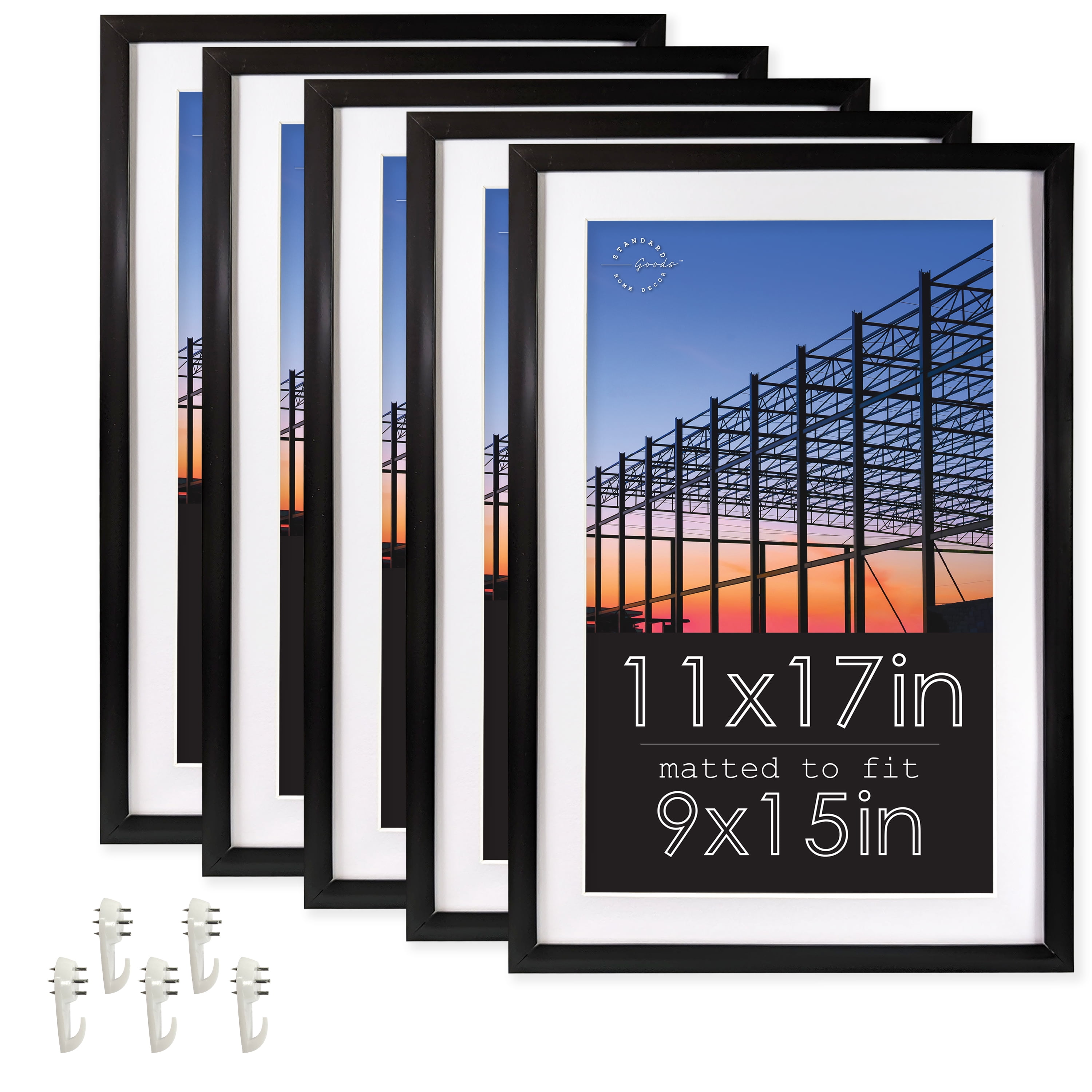 Standard Goods Home Décor 11x17 Matted to 9x15 Black Linear Picture