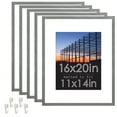thumbnail image 1 of Standard Goods Home Décor 16x20 Matted to 11x14 Grey Linear Picture Frame, 5-Pack for Wall Display., 1 of 6