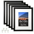 thumbnail image 1 of Standard Goods Home Décor 8x10 Matted to 5x7 Black Linear Picture Frame, 5-Pack for Wall or Table Display., 1 of 6