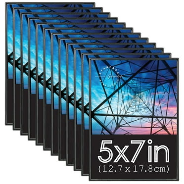 Standard Goods Home Decor 5x7 inch Black Front Loading Frame, 12-Pack for Wall or Table Display