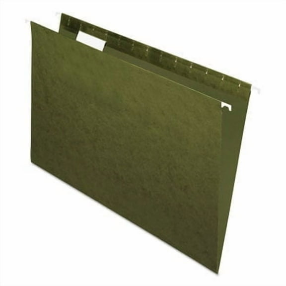 Pendaflex Essentials Hanging File Folder, 1/5 Cut, Legal Size, Standard Green, Pack of 25
