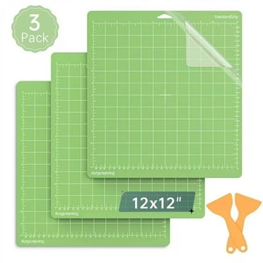 Standard Grip Cutting Mat, 3 Pack 12x12in Craft Cutting Mat for Cricut Explore Air 2/Air/One/Maker, Adhesive Sticky Quilting Mats with Protective Film, Reusable Replacement Accessories for Cricut