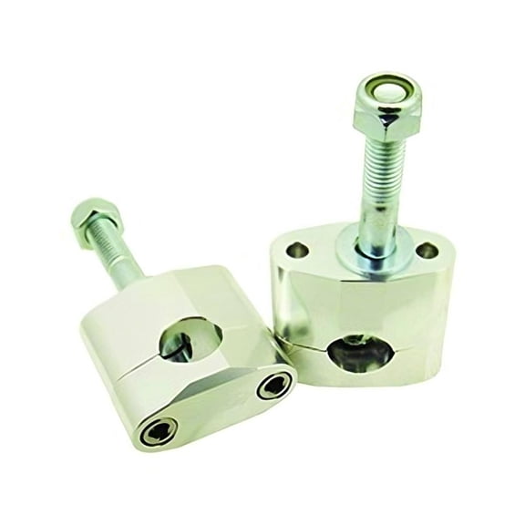 Standard Handlebar Mount Riser Clamp Compatible with Outlaw Racing 12040 OR-12040 7/8 Inch 22mm CNC Billet Aluminum Universal Motorcycle ATV Motocross Silver