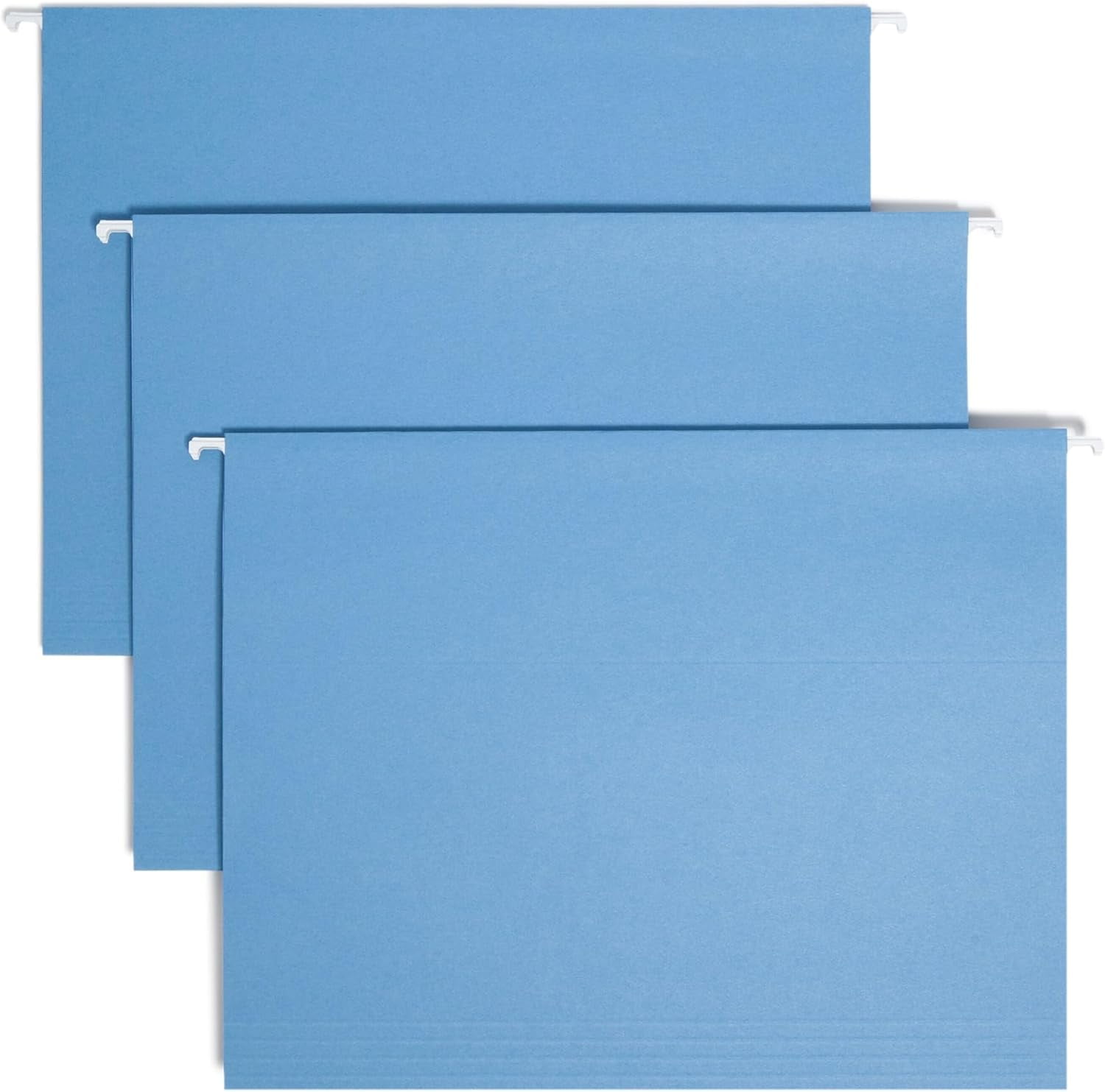 Standard Hanging File Folders, 25 Count, Blue, 1/5-Cut Adjustable Tabs, Letter Size (64060)