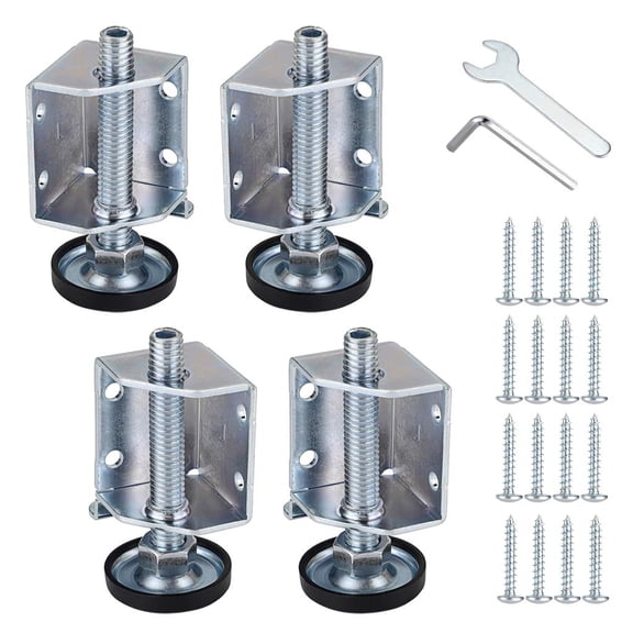 Standard Heavy Duty Adjustable Leveling Feet With Corner Protector Brackets For Furniture Tables Cabinets