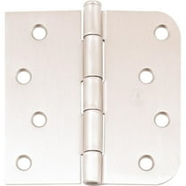Stone Harbor Hardware Standard Hinge, 4 Inches, 5/8" Radius Corner, 2-Pack, Satin Nickel
