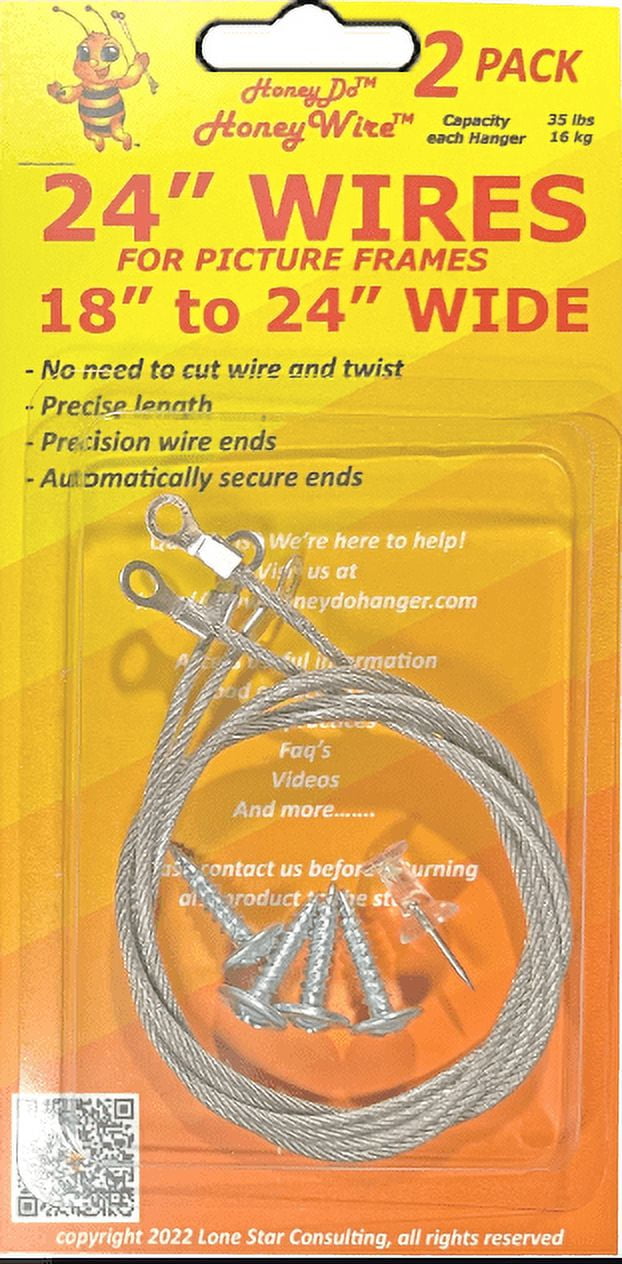 Standard HoneyWire 2 Pack 24" Precision Picture Hanging Wire for frames