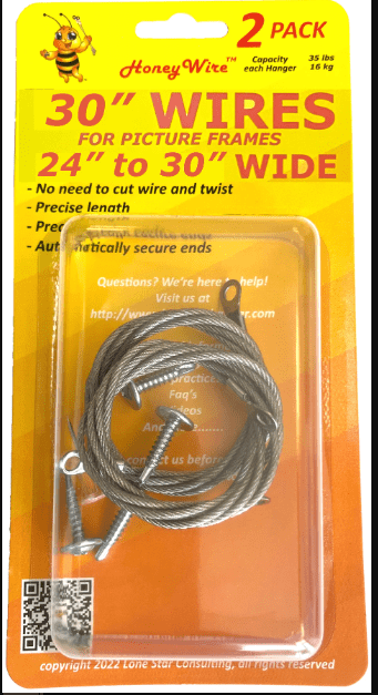 HW0230 - Standard HoneyWire™ 2 Pack 30 Precision Picture Hanging