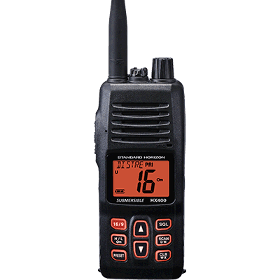 Standard Horizon HX400 W/SBR-29LI VHF-HH, 5 Watt, Land Mob., Scrambler