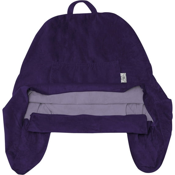Standard+ Husband Pillow Purple Cover MicroPlush Fiber Case, Soft Easy-Care & Wash Fabric Designed, Generous Back & Side Pockets - Big Long Zipper for Remove, A Perfect Fit for Your Reading Bed Rest