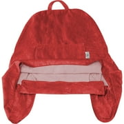 Standard+ Husband Pillow Red Cover MicroPlush Fiber Case, Soft Easy-Care & Wash Fabric Designed, Generous Back & Side Pockets - Big Long Zipper for Remove, A Perfect Fit for Your Reading Bed Rest