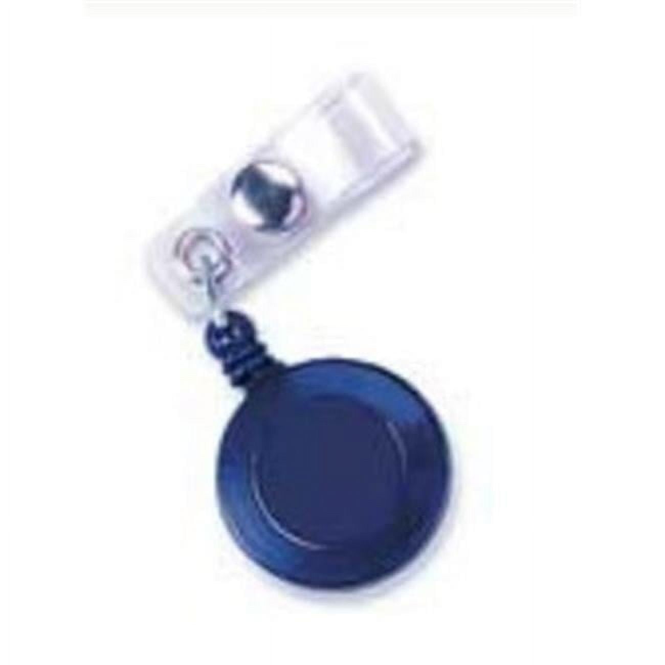 Standard ID Badge Reel Round Belt Clip Strap BLUE ()