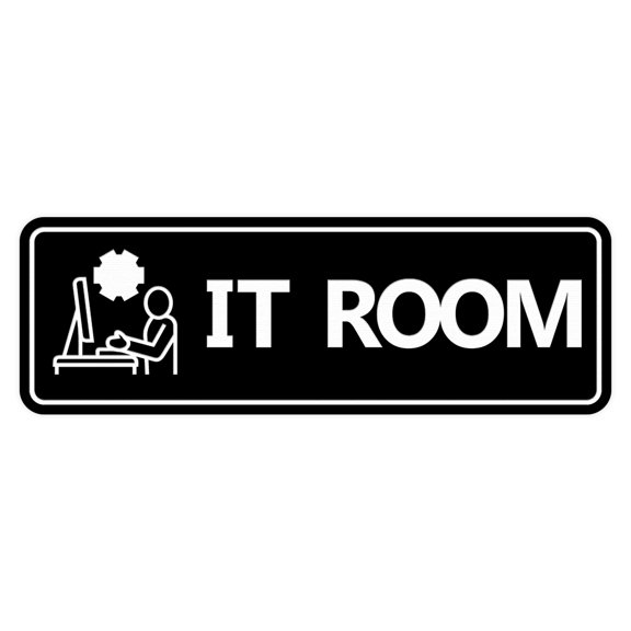 Standard IT Room Sign (Black) - Large