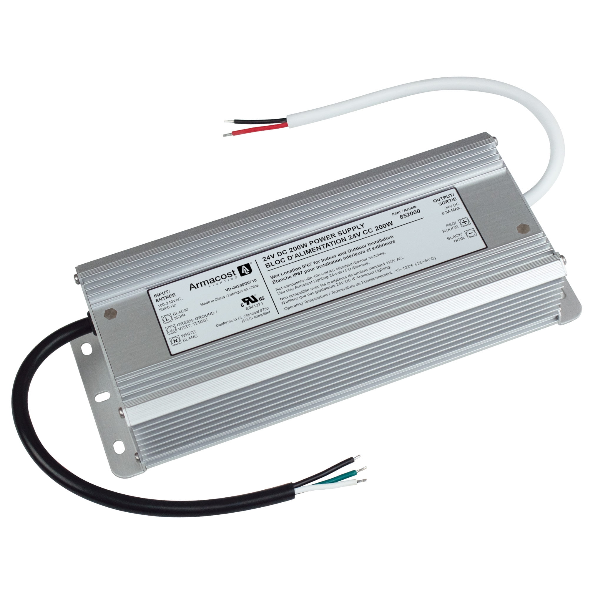 200W Silver Indoor/Outdoor LED Power Supply Transformer
