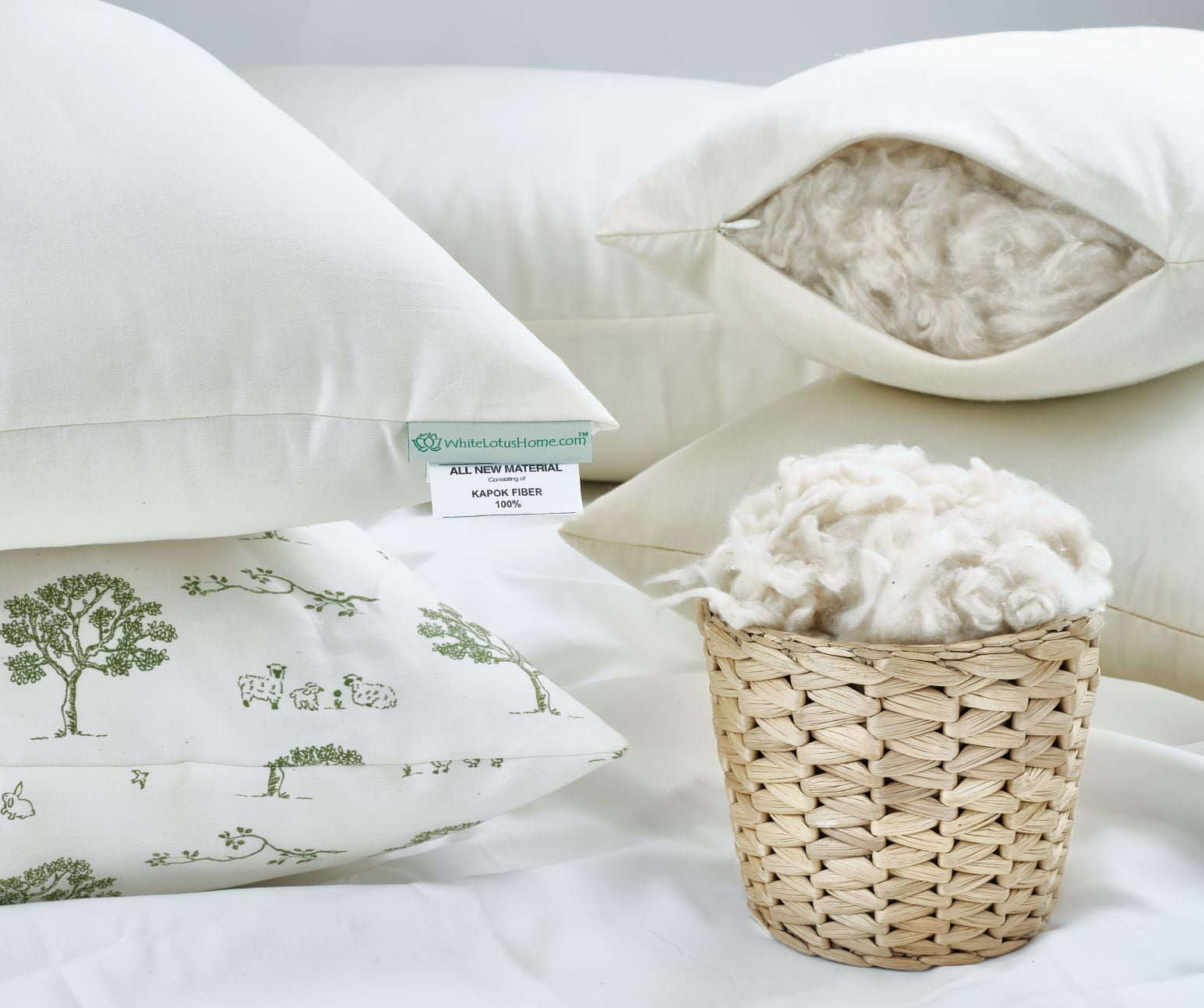 Standard Kapok Medium Sleeping Pillow w/zip