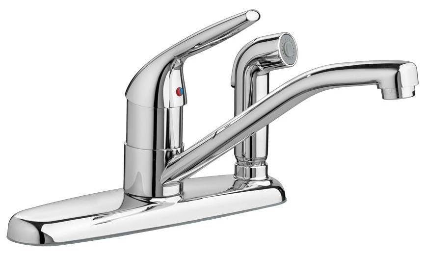 Polished Chrome Single Handle Kitchen Faucet with Side Spray