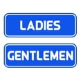 thumbnail image 1 of Standard Ladies Gentlemen Restroom Sign Set - Blue Small 2" X 6", 1 of 4