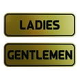 thumbnail image 1 of Standard Ladies Gentlemen Restroom Sign Set - Brushed Gold Small 2" X 6", 1 of 4