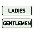 thumbnail image 1 of Standard Ladies Gentlemen Restroom Sign Set - Lt Gray Medium 2-3/4" X 7", 1 of 4