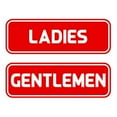 thumbnail image 1 of Standard Ladies Gentlemen Restroom Sign Set -Red Medium 2-3/4" X 7", 1 of 4