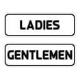 thumbnail image 1 of Standard Ladies Gentlemen Restroom Sign Set - White Large 3" X 9", 1 of 4