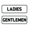 thumbnail image 1 of Standard Ladies Gentlemen Restroom Sign Set - White Small 2" X 6", 1 of 4