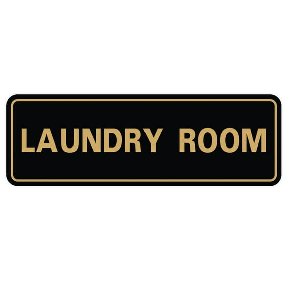 Standard Laundry Sign - Black / Gold - Small 2" X 6"
