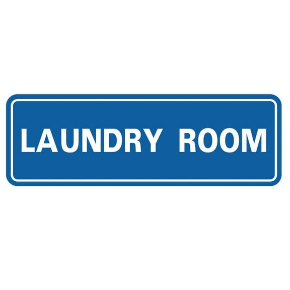 Standard Laundry Sign - Blue - Medium 2-3/4" X 7"