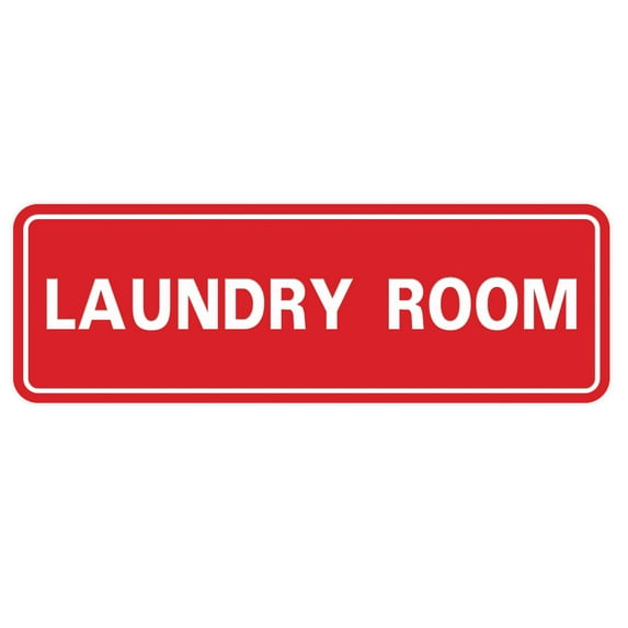 Standard Laundry Sign -Red - Small 2" X 6"