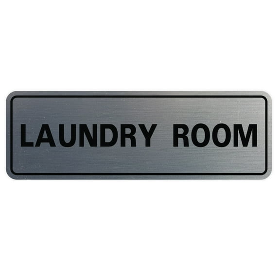 Standard Laundry Sign - Silver - Medium 2-3/4" X 7"