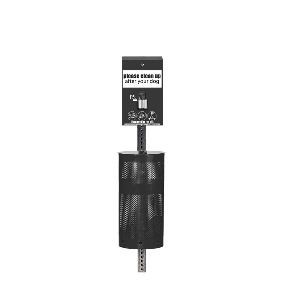 Standard Low Profile Dog Waste Station / ONEpul® Header Bag System (Matte Black)