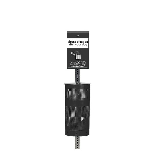 Standard Low Profile Dog Waste Station ONEpul Header Bag System Matte Black Size 13