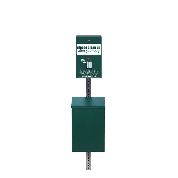 Standard Low Profile Dog Waste Station / ONEpul Header Bag System_Square Can(Matte Green)