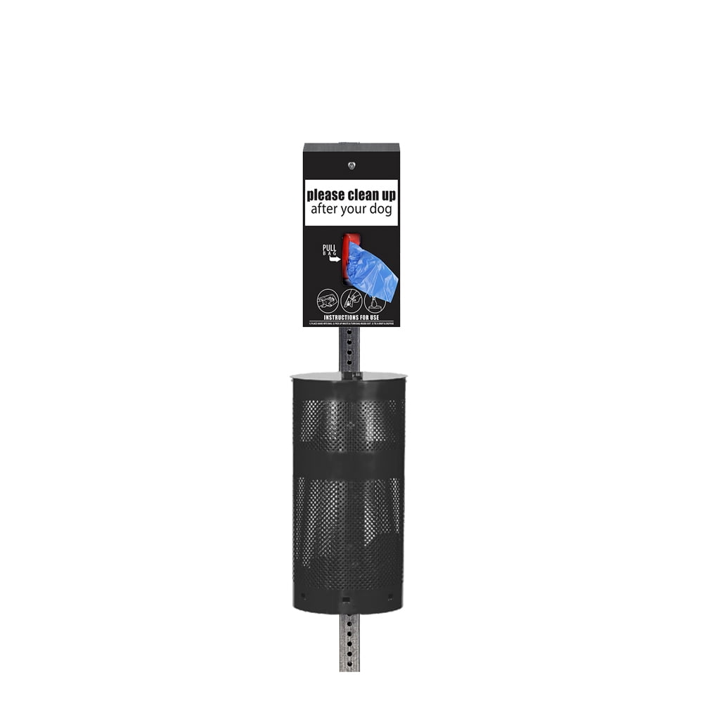 Standard Low Profile Dog Waste Station / Tissue_Style Bag System (Matte Black)