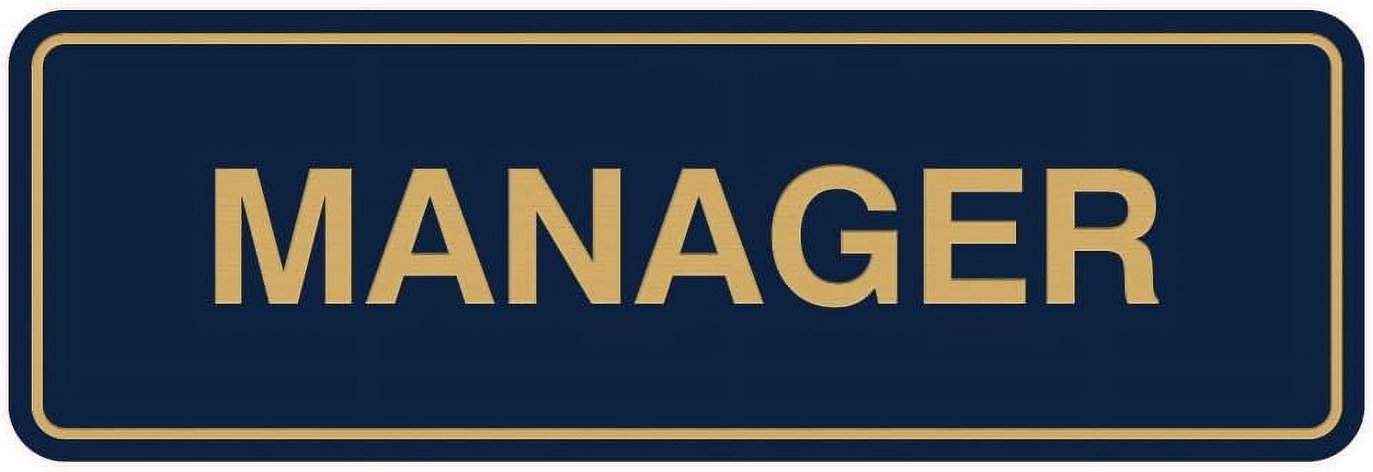Standard Manager Door/Wall Sign - Blue/Gold - Large - Walmart.com