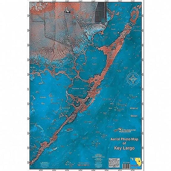 Standard Map MF109 Laminated Key Largo Fishing Map