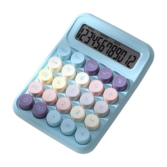 Standard Mechanical Switch Calculator with Big Buttons 12 Digits Large LCD Display Desk Calculator for Office
