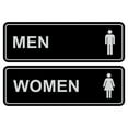 thumbnail image 1 of Standard Men Women Restroom Sign (Set of 2) - Black / Silver - Small, 1 of 1