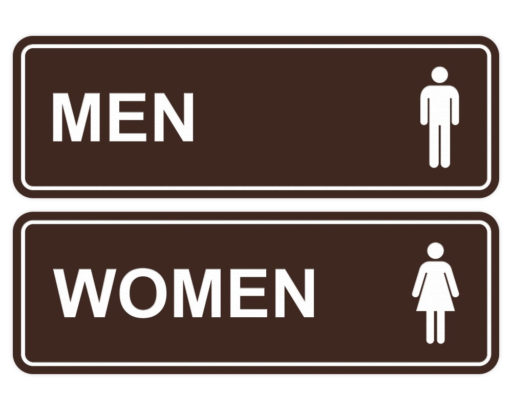 Standard Men Women Restroom Sign (Set of 2) - Dark Brown - Large ...