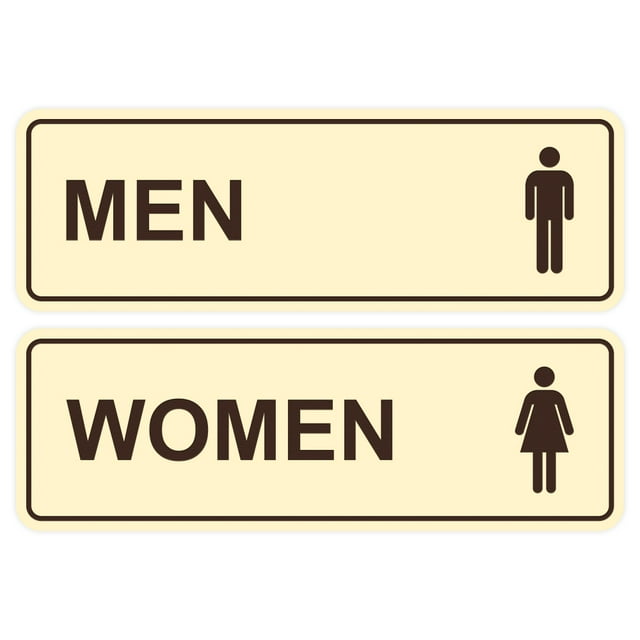 Standard Men Women Restroom Sign (Set of 2) - Ivory / Dark Brown ...