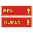 thumbnail image 1 of Standard Men Women Restroom Sign (Set of 2) - Red / Yellow - Large, 1 of 1