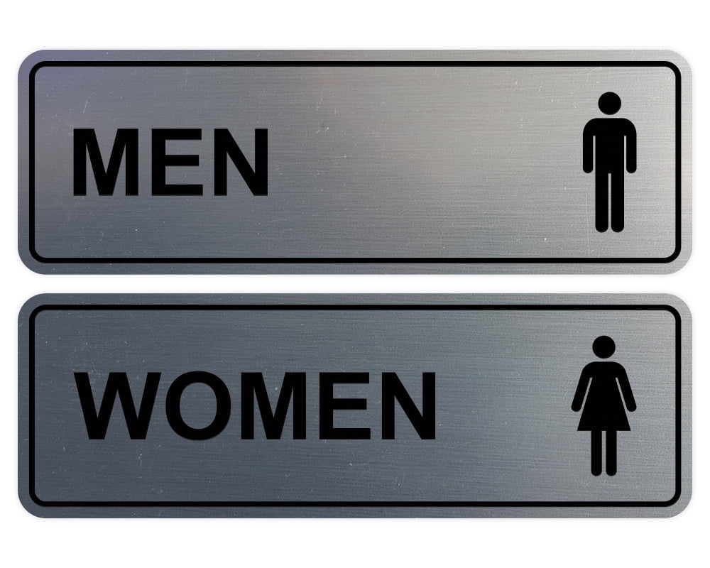 Standard Men Women Restroom Sign (Set of 2) - Silver - Small - Walmart.com
