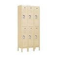 thumbnail image 1 of Standard Metal Locker-Double Tier-3 Wide-Tan-Assembled, 1 of 1