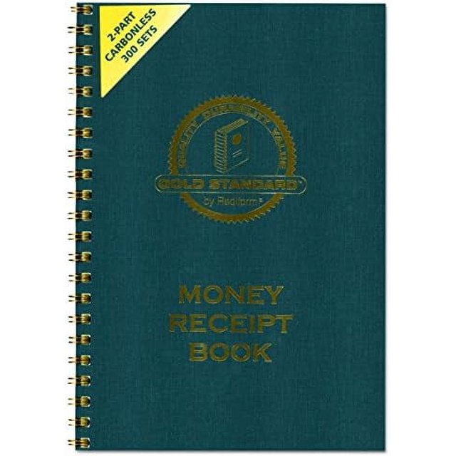 Standard Money Receipt Book, TwoPart Carbonless, 7 X 2.75, 4 Forms