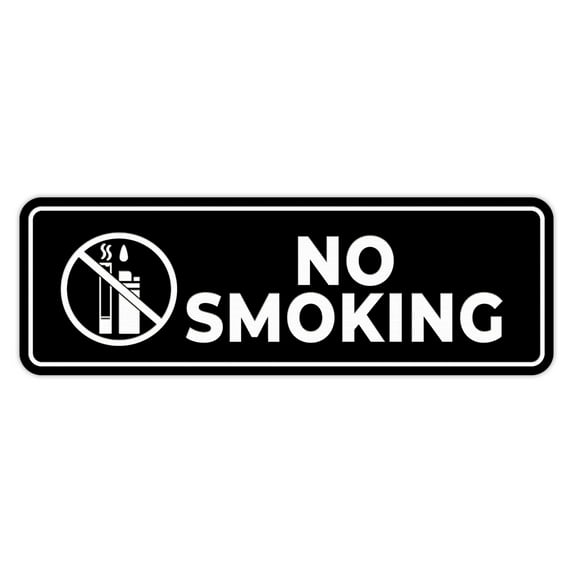 Standard NO Smoking Thank You (Cigarette Lighter) Sign (Black) - Medium
