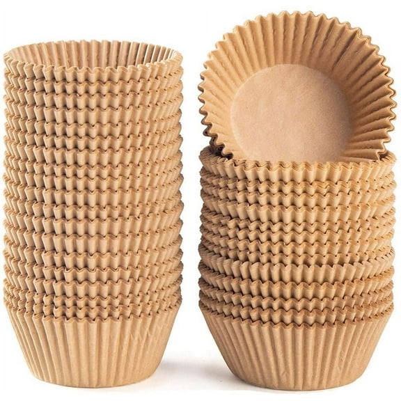 Standard Natural Cupcake Liners 500 Count, Grease-Proof Food-Grade Baking Cups, No Smell Muffin Liners, Non-Stick Paper Baking Cups for Cupcakes, Muffins, Nuts