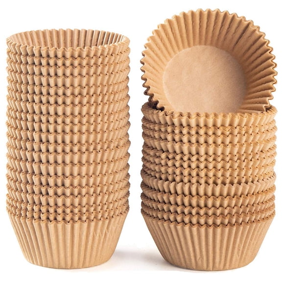 Standard Natural Cupcake Liners 500 Count, No Smell, Grease-Proof Paper Muffin Liners, Food-grade Baking Cups for Cupcakes, Muffins, Nuts