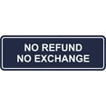 thumbnail image 1 of Standard No Refund No Exchange Sign(Navy Blue / White) - Medium, 1 of 5