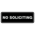 thumbnail image 1 of Standard No Soliciting Sign - Black / Silver - Large 3" X 9", 1 of 5